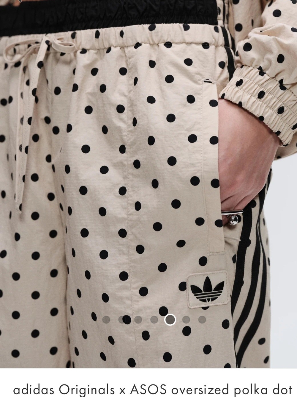 adidas Originals Stone Polka Dot Track Pants with Black Stripes - Picture 2 of 3